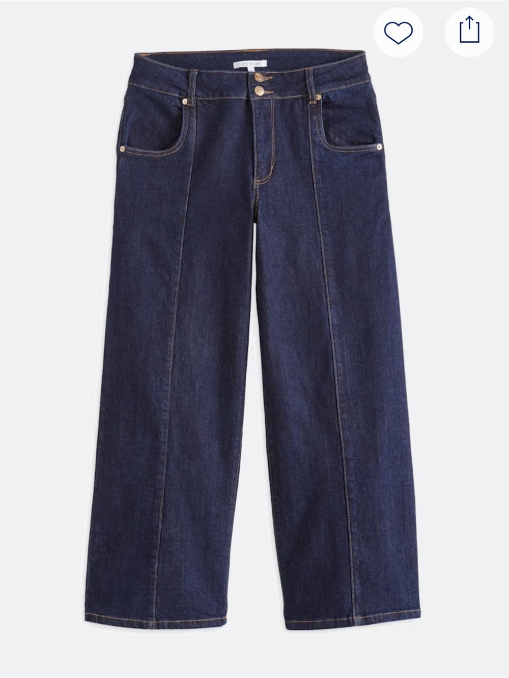 High Rise Double Button Wide Leg Jeans Size 12